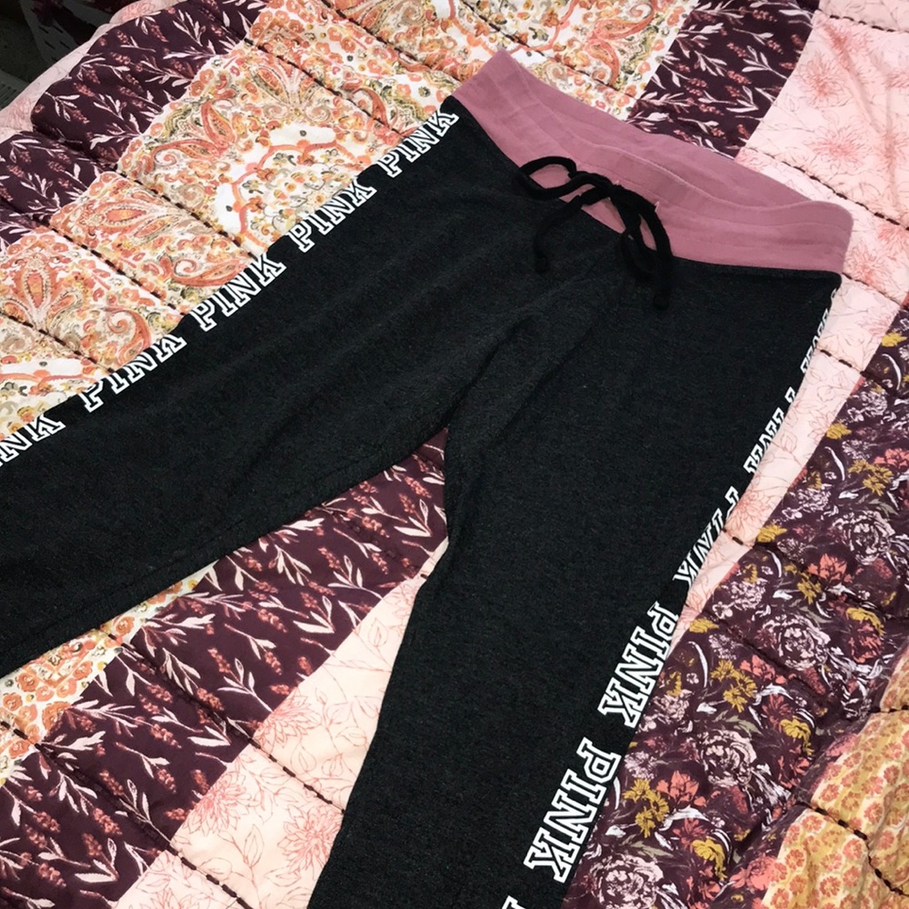 VS PINK Gray Drawstring Leggings